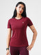 Leera Contrast Raglan Tee in Maroon